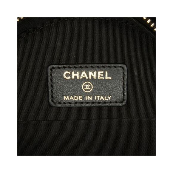 Pre Loved Chanel Round Velvet Chain Bag Sequin Embellished Women Black Crossbody - Picture 7 of 8
